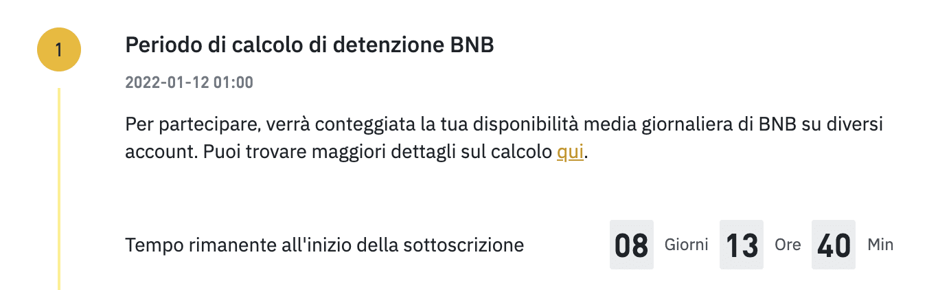 Binance Launchpad calcolo bnb