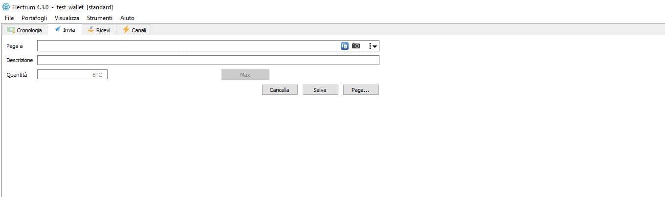 Inviare bitcoin con Electrum wallet