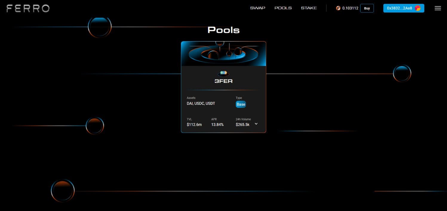 Pool di liquidità protocollo DeFi Ferro